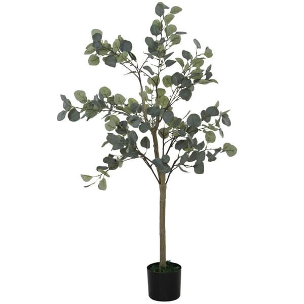 Rootz Artificial Plant - Art Tree - Natural Decor - Vedligeholdelsesfri - 150 cm høj med cementpotte - grøn eukalyptus