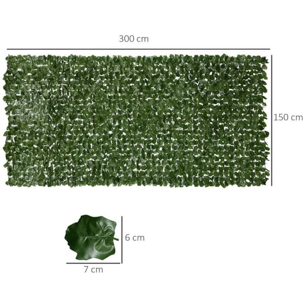 Rootzin keinotekoinen muratti hedge Privacy Screen - puutarhakoriste - UV -kestävät viheralueet - suurin yksityisyys - 3L x 1,5H M