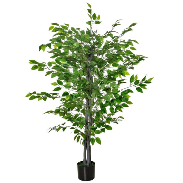 Rootz Artificial Ficus Tree - Art Plant - Realistisk udseende - Evergreen & Easy Care - Plastic & Cement Pot - 135 cm højde