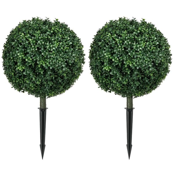 Rootz -uppsättning av 2 konstgjorda boxwood - realistisk - väderbeständig - enkel vård - 40 cm x 70 cm