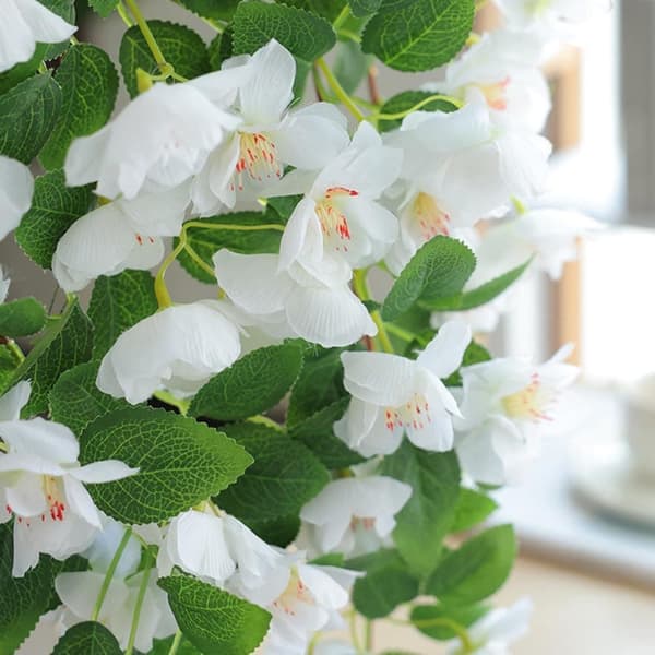 90cm kunstig kirsebærblomst vin, UV-bestandig hængende kunstig lavet, vægdekoration til bryllup og hjem