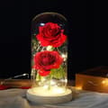 Miniatyrbild 4 av 8: EVIGA DUBBELROS I GLAS Lysande LED-GÅVA