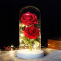 Miniatyrbild 8 av 8: EVIGA DUBBELROS I GLAS Lysande LED-GÅVA