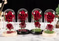 Miniatyrbillede 11 af 11: EVIGE DOBBELTROSE I GLAS Glødende LED GAVE