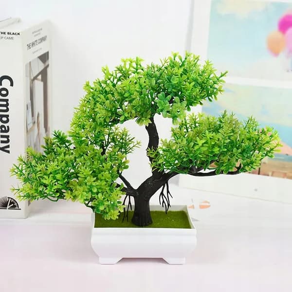 KONSTGJORD BONSAI-VÄXTA I KRUKA MINITRÄD Vacker REALISTISK Dekorativ