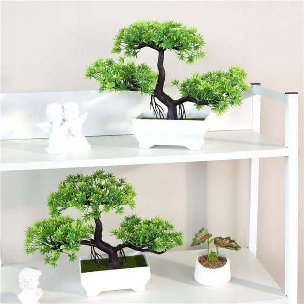 KONSTGJORD BONSAI-VÄXTA I KRUKA MINITRÄD Vacker REALISTISK Dekorativ