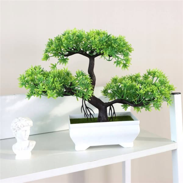 KONSTGJORD BONSAI-VÄXTA I KRUKA MINITRÄD Vacker REALISTISK Dekorativ
