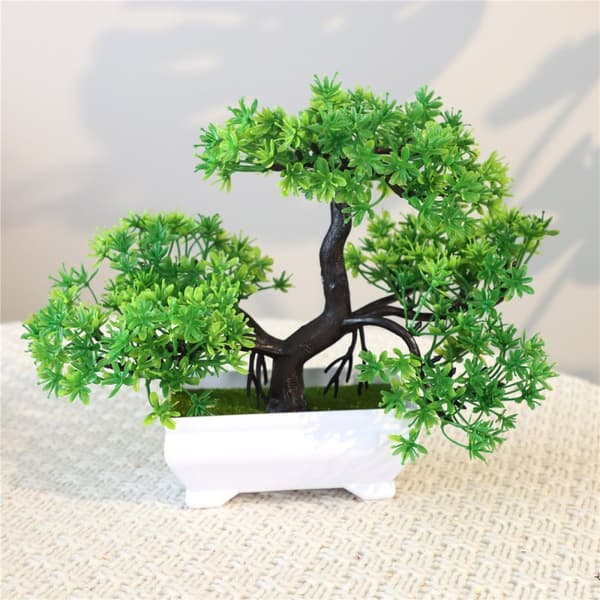 KONSTGJORD BONSAI-VÄXTA I KRUKA MINITRÄD Vacker REALISTISK Dekorativ