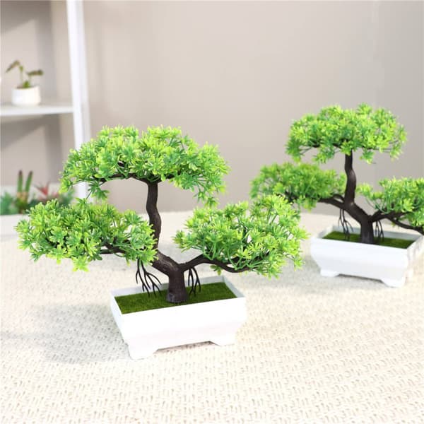 KONSTGJORD BONSAI-VÄXTA I KRUKA MINITRÄD Vacker REALISTISK Dekorativ