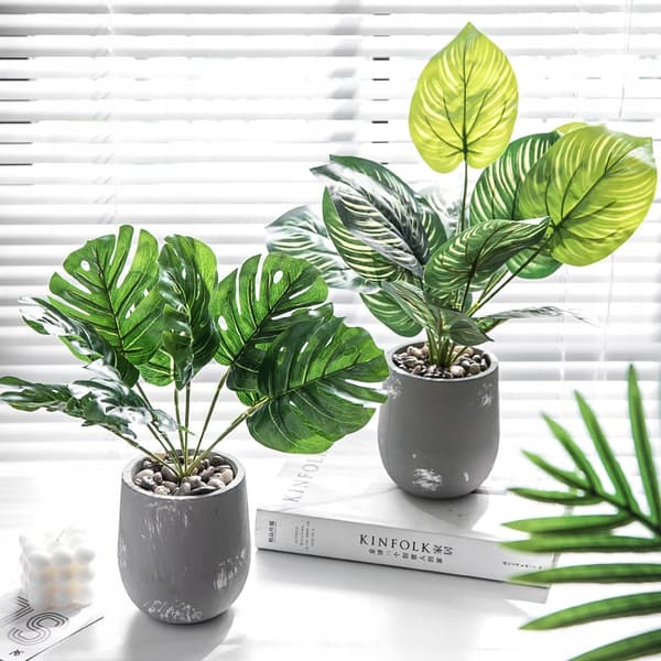 KUNSTIG PLANTEBLOMST I POTTE TIL HJEMMEKONTOR REALISTISK 37 cm CALATEA