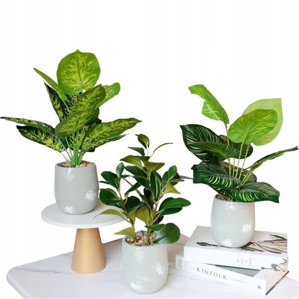 KUNSTIG PLANTEBLOMST I POTTE TIL HJEMMEKONTOR REALISTISK 37 cm CALATEA