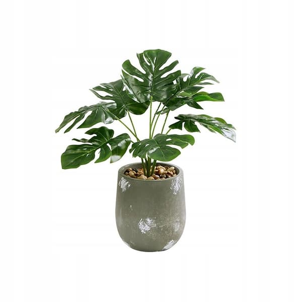 KONSTGJORD KRUKVÄXTA REALISTISK 33 cm MONSTERA DELICIOSA Vacker