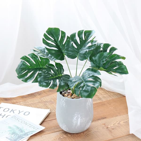 KONSTGJORD KRUKVÄXTA REALISTISK 33 cm MONSTERA DELICIOSA Vacker