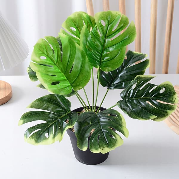 KONSTGJORD KRUKVÄXTA REALISTISK 33 cm MONSTERA DELICIOSA Vacker
