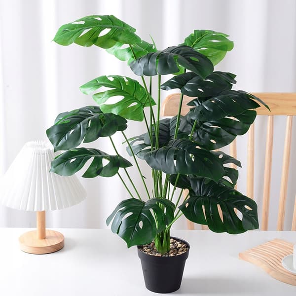 KONSTGJORD KRUKVÄXTA REALISTISK 33 cm MONSTERA DELICIOSA Vacker