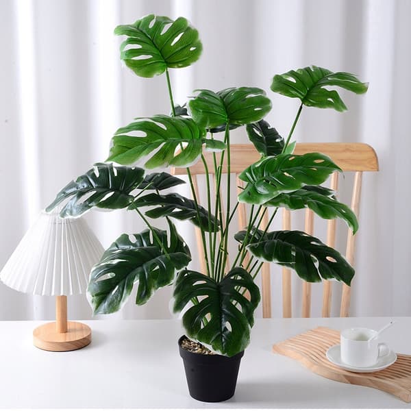 KONSTGJORD KRUKVÄXTA REALISTISK 33 cm MONSTERA DELICIOSA Vacker