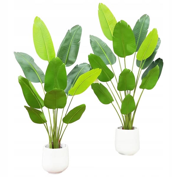 KONSTGJORD PALMVÄXTA Strelitzia PARADISFÅGEL I KRUKAN REALISTISK 120cm