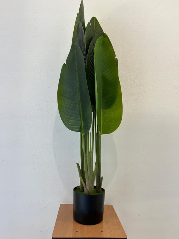 KONSTGJORD PALMVÄXTA Strelitzia PARADISFÅGEL I KRUKAN REALISTISK 120cm
