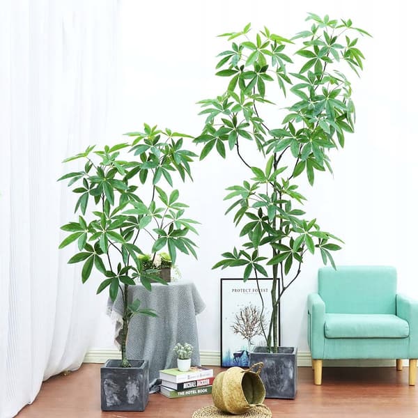 KUNSTIG PACHIRA-PLANTE I POTTE REALISTISK 60 cm SMUK BUSK