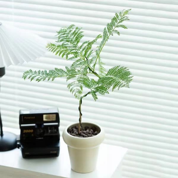 KUNSTIG MIMOSA JAKARANDA PLANTE I POTTE REALISTISK 110 cm HJEMMEKONTOR