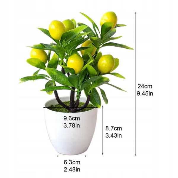 KUNSTIG CITRONTRÆ Kunstig Plante 18x24cm FLOTT BONAI Potte