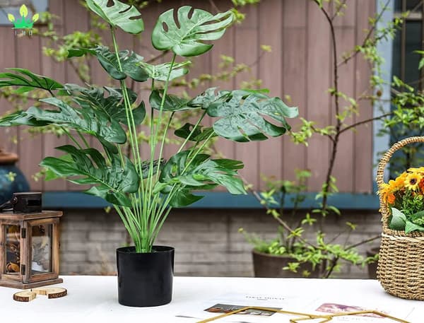 KONSTGJORD VÄXTA MONSTERA DELICIOSA 50-75 cm STOR Dekoration REALISTISK XL
