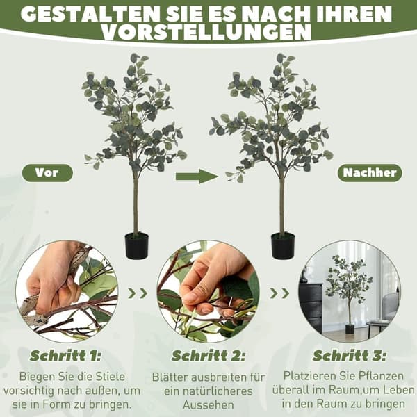 Kunstig Eucalyptus Træ, 150 cm, Grøn