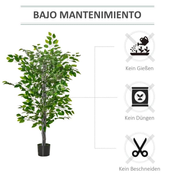 Kunstig Ficus Træ, 135 cm, Grøn