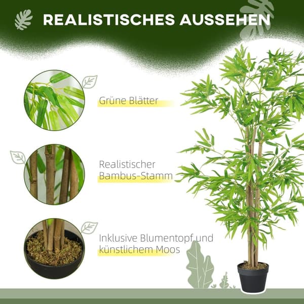 Kunstig Plante, Ø17 x 150H cm, Grøn