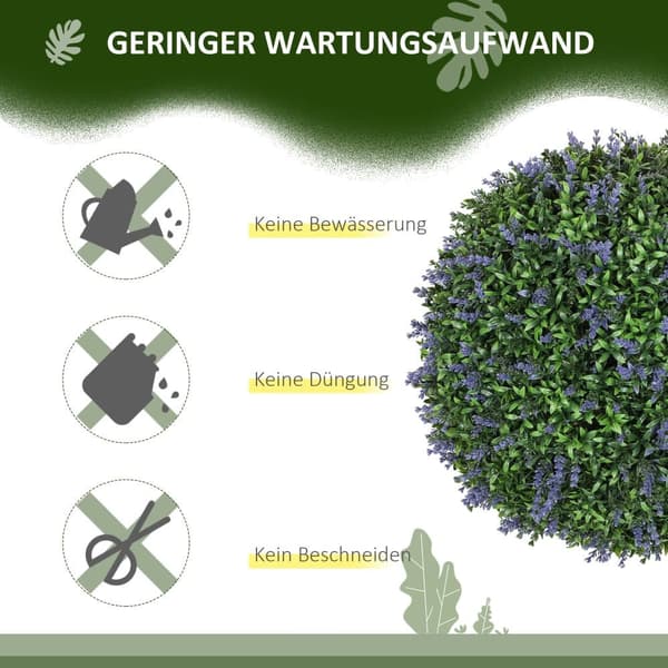 Kunstig Lavendel, 2er-Set, 42 cm, Lilla+Grøn