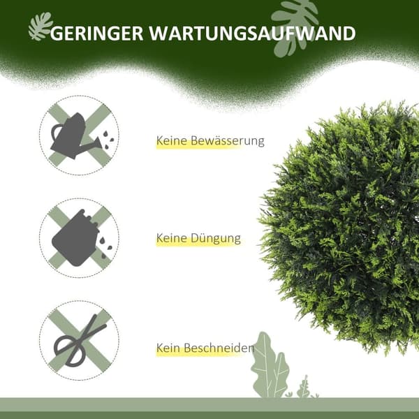 Konstgjord Ceder Set, 2er-Set, 45 cm, Grön
