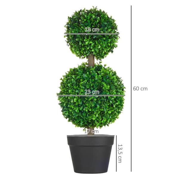 Tekokasvi, Buksipuu 2 kpl setti, 60 cm, vaaleanvihreä