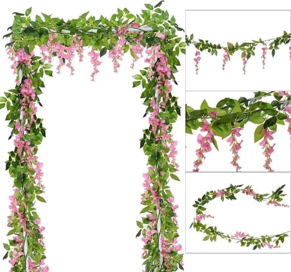 Lollanda 10-pak realistiske kunstige blåregnsranker – UV-bestandige hængende blåregnblomster til bryllupper, fester og havedekoration