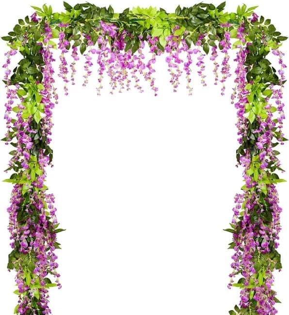 Lollanda 10-pak realistiske kunstige blåregnsranker – UV-bestandige hængende blåregnblomster til bryllupper, fester og havedekoration