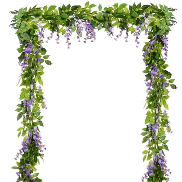 Lollanda 10-pak realistiske kunstige blåregnsranker – UV-bestandige hængende blåregnblomster til bryllupper, fester og havedekoration