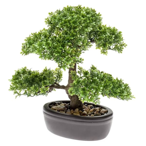 Emerald Konstväxt bonsaiträd fikus mini grön 32 cm 420002