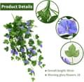 Miniatyrbillede 2 af 7: Lollanda 2-pak Kunstige Hængeplanter 90 cm, Kunstig vedbend - Realistiske Blomsterranker, UV-resistent
