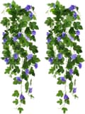 Miniatyrbillede 1 af 7: Lollanda 2-pak Kunstige Hængeplanter 90 cm, Kunstig vedbend - Realistiske Blomsterranker, UV-resistent