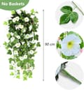 Miniatyrbillede 2 af 5: Lollanda 2-pak Kunstige Hængeplanter 90 cm, Kunstig vedbend - Realistiske Blomsterranker, UV-resistent