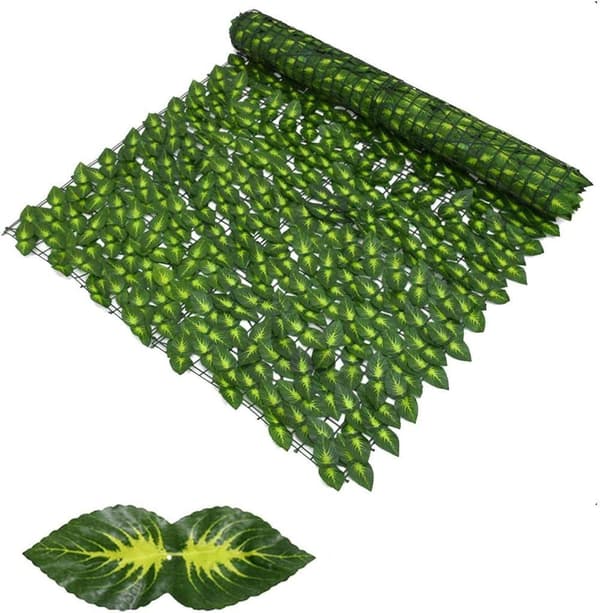 Lollanda Konstgjord Murgröna Sekretessvägg 50/100x300 cm,  utomhusvindskydd trädgårdsstaket - UV-beständig SZ1-0.5×3M