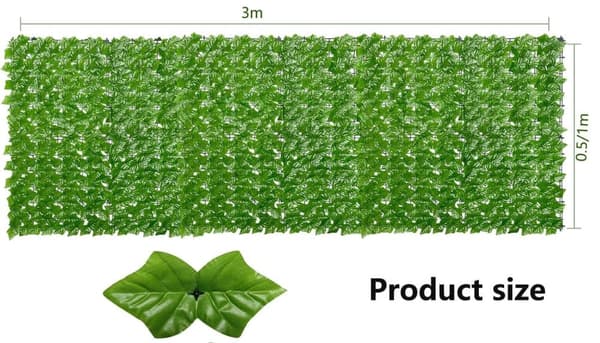 Lollanda keinotekoinen muratti yksityisyysseinä 50/100x300 cm, ulkona tuulensuoja puutarha-aita - UV-kestävä