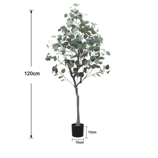 Konstgjord Eukalyptus Träd, 329 Löv, PE Material,120 cm