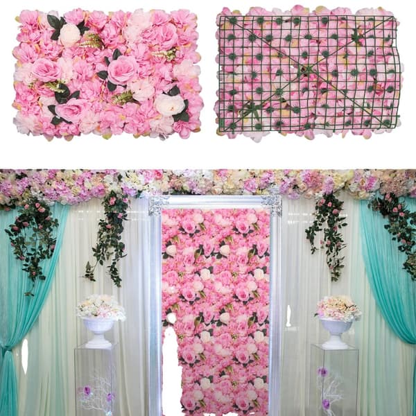 Kunstig Blomster Væg, Realistisk Silke Design, Perfekt til Fester og Begivenheder,MULTI