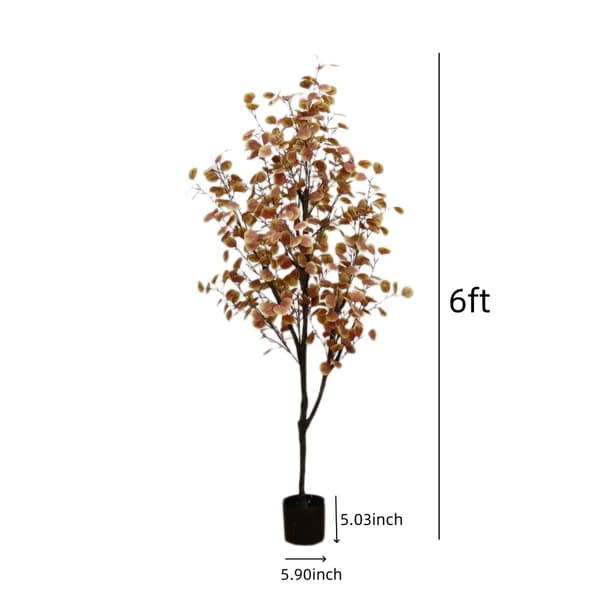 Konstgjord Eukalyptus Träd, Höstlövsfärg, Flera Höjder, Lätt Skötsel,180cm