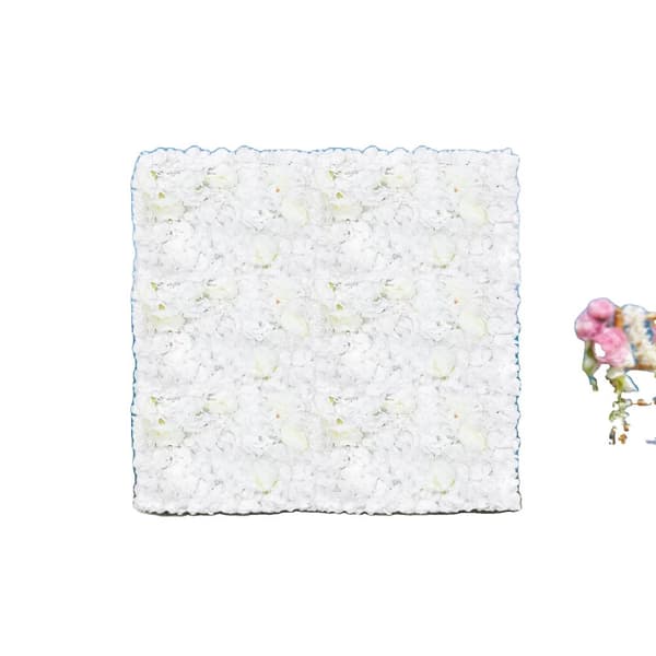 Kunstig Blomster Vægpanel, Sæt af 6, Indendørs/Udendørs Brug, Realistiske Hortensiaer, Dahliaer og Pæoner