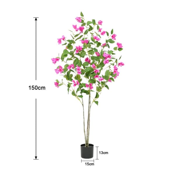 Kunstig Bougainvillea Træ, Livagtige Silke Blade, Perfekt til Hjemmedekoration,1,5m