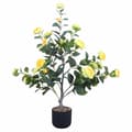 Pikkukuva 2 / 2: Tekokamelia-kasvit, 90 cm korkeus, muovimateriaali, bonsai-tyyli,Keltainen Kukka