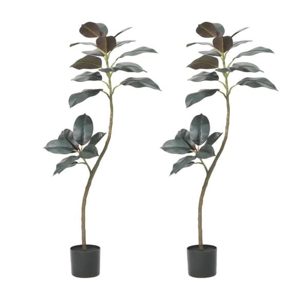 Tekokumipuu, Keinotekoinen Sisäkasvi, Nolla Huoltoa,2kpl-120cm