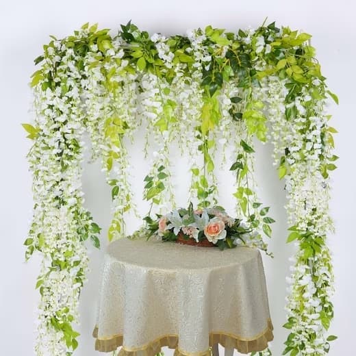 Lollanda Konstgjord murgröna krans Imitationsblomkrans lämplig för hem, trädgård, utomhus och bröllop