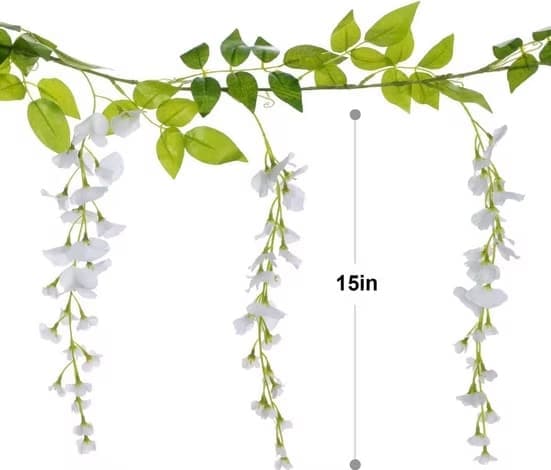 Lollanda Konstgjord murgröna krans Imitationsblomkrans lämplig för hem, trädgård, utomhus och bröllop